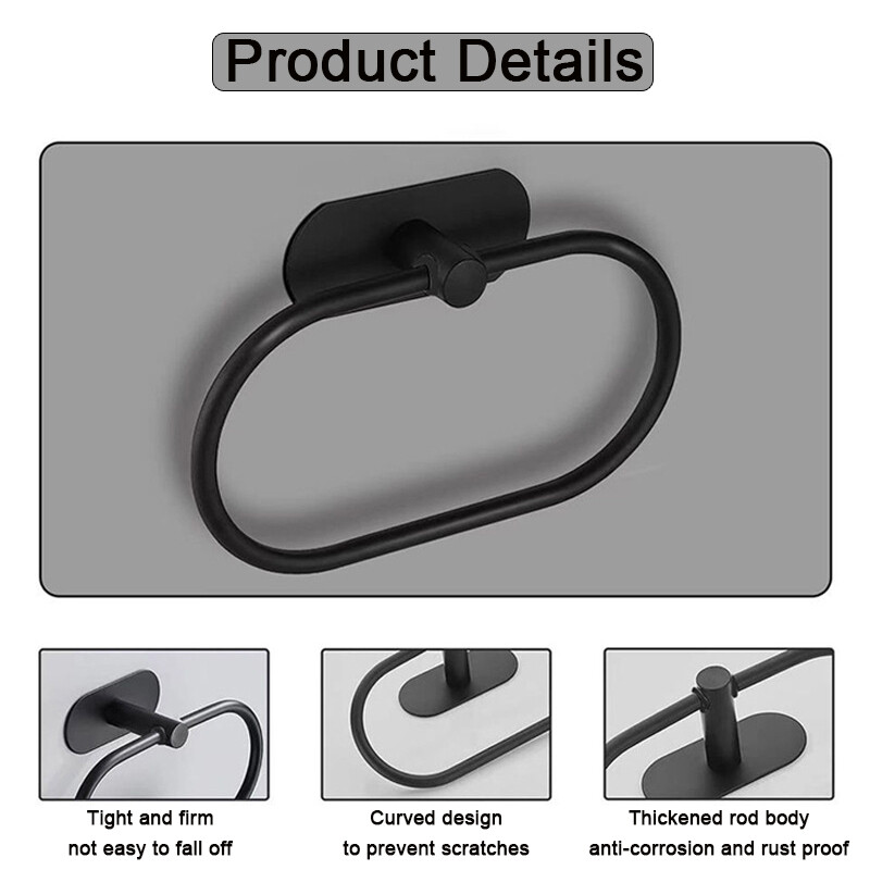 Držač ručnika od nehrđajućeg čelika Samoljepljivi stalak za kupaonske ručnike Kućanski antikorozivni prsten za vješalice za ruke Alat za pohranu Pribor