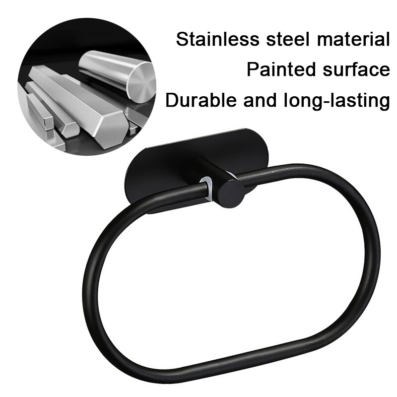 Držač ručnika od nehrđajućeg čelika Samoljepljivi stalak za kupaonske ručnike Kućanski antikorozivni prsten za vješalice za ruke Alat za pohranu Pribor
