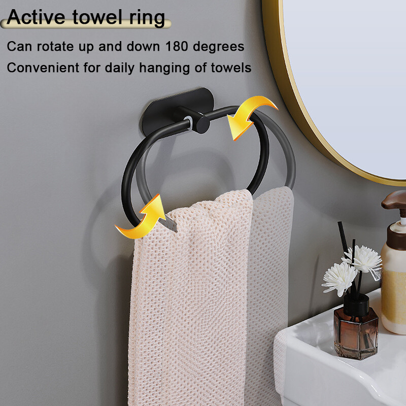 Držač ručnika od nehrđajućeg čelika Samoljepljivi stalak za kupaonske ručnike Kućanski antikorozivni prsten za vješalice za ruke Alat za pohranu Pribor