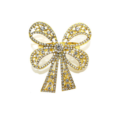 2Pcs Bowknot Prstenovi za salvete Rhinestone Dijamantni Držači za prstenove za salvete za božićno vjenčanje, Dan zahvalnosti Dekoracija večernjeg stola HWD03