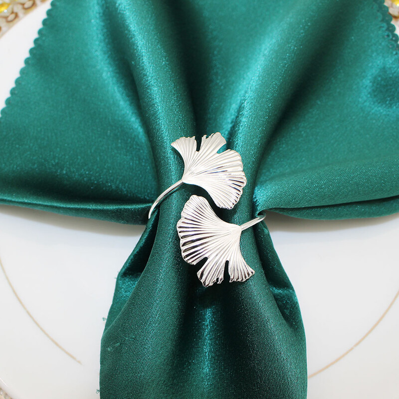 12Pcs Gingko prsten za salvete Držači za salvete sa zlatnim listićima za vjenčanje Božićni ukras stola za Dan zahvalnosti i svakodnevnu upotrebu HB49