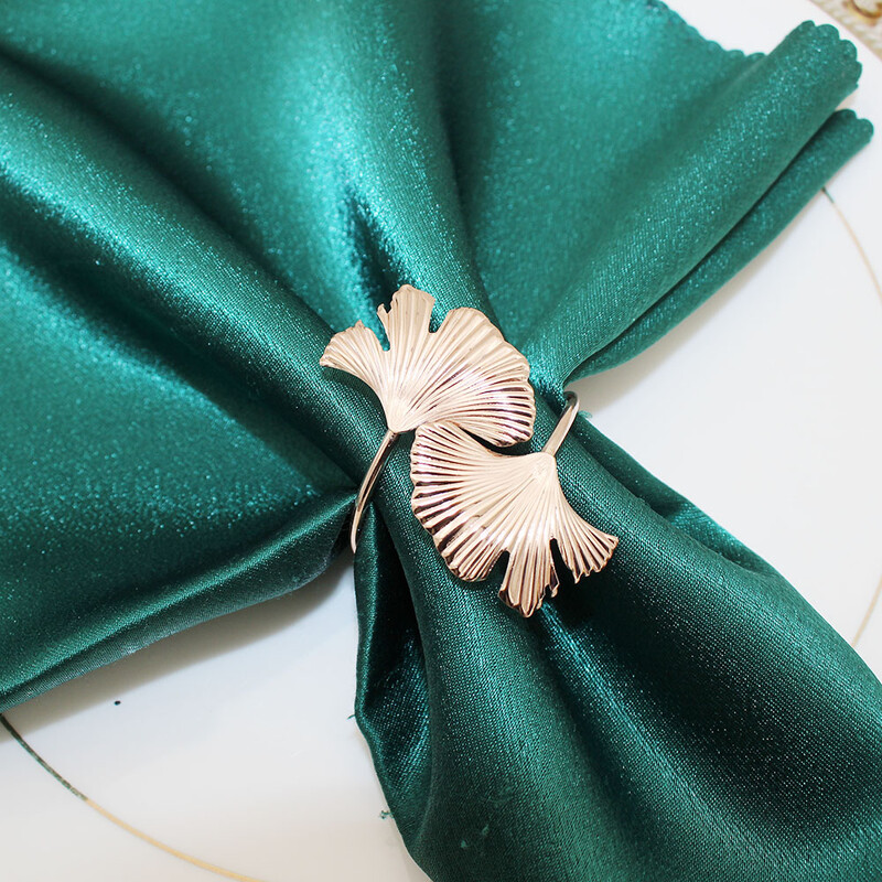 12Pcs Gingko prsten za salvete Držači za salvete sa zlatnim listićima za vjenčanje Božićni ukras stola za Dan zahvalnosti i svakodnevnu upotrebu HB49