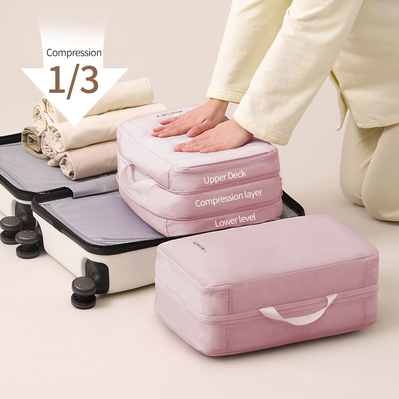 Ušteda prostora Kompresivno pakiranje Putna torba za pohranu Kocke Vodootporan najlonski kovčeg Prijenosni s torbom Organizator za prtljagu