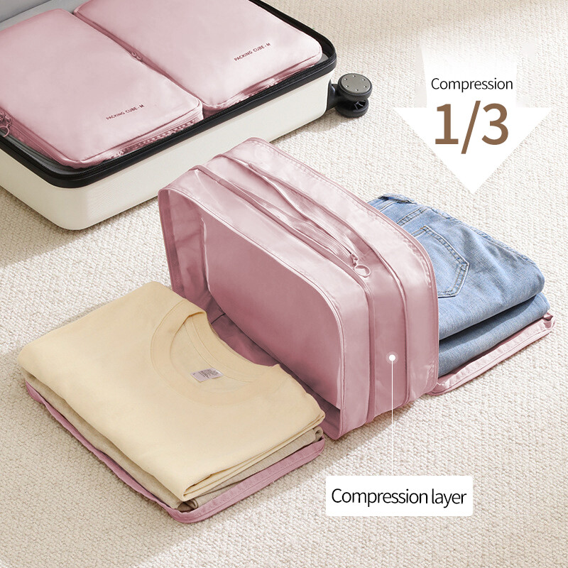 Ušteda prostora Kompresivno pakiranje Putna torba za pohranu Kocke Vodootporan najlonski kovčeg Prijenosni s torbom Organizator za prtljagu