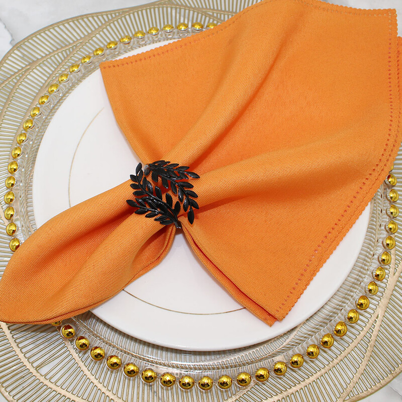 4 бр. пръстени за салфетки от листа, метални черни листа, държачи за салфетки за Хелоуин парти, декорация на маса HB74