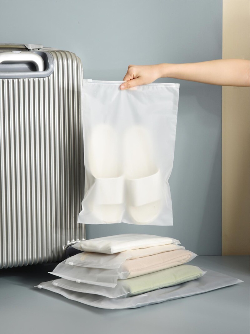 WORTHBUY 10PCS Torba za pohranu odjeće s patentnim zatvaračem Putne prijenosne torbe za donje rublje Čarape Torba za cipele Vodootporni organizator za prtljagu