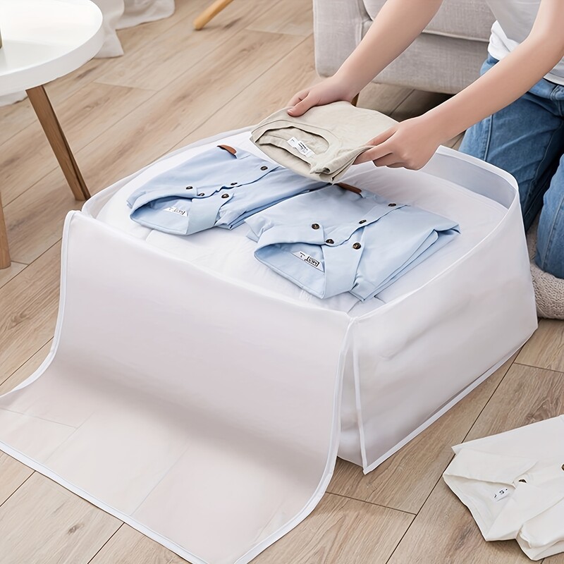 1 kom-Velika torba za pohranu s poklopcem na patentni zatvarač, spremnik za pohranu posteljine, odjeće, pohrane za hlače, čvrsti patentni zatvarač