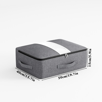 1PC velika torba za odlaganje na dnu kreveta Organizator za odjeću Sklopivi organizator s patentnim zatvaračem Polica za spavaću sobu Ormar siva