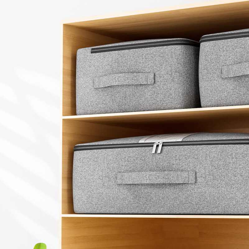 1PC velika torba za odlaganje na dnu kreveta Organizator za odjeću Sklopivi organizator s patentnim zatvaračem Polica za spavaću sobu Ormar siva