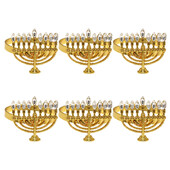 6 kom Prsten za salvete Menorah Dekor u obliku držača Stol Dekoracija Kopča Zlatni blagovaonski držači Prstenje Legura Hanukkah Black