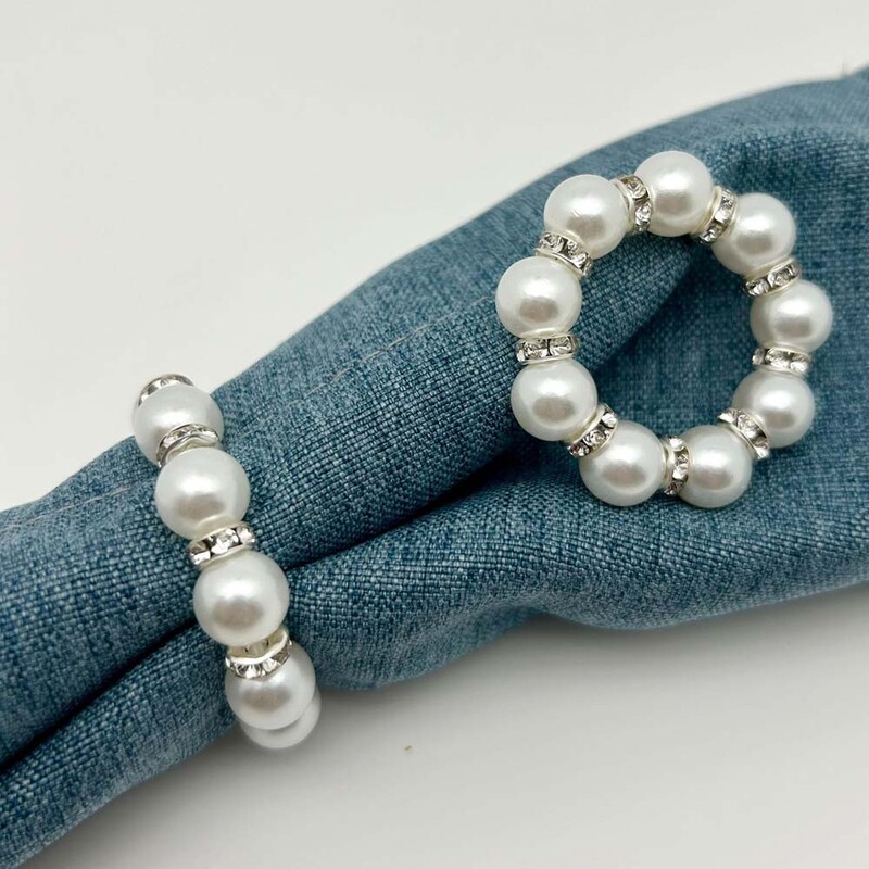 4/6/12 KOM. Elegantni biserni prstenovi za salvete, srebrni, elastični držač za salvete za vjenčanje, banket, večeru, ukras za držač za salvete