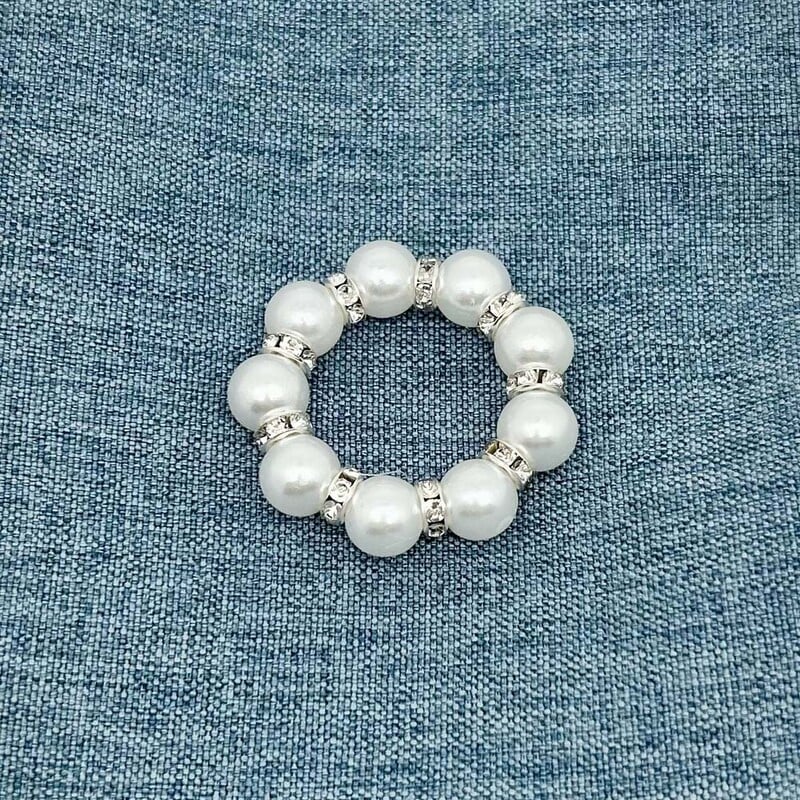 4/6/12 KOM. Elegantni biserni prstenovi za salvete, srebrni, elastični držač za salvete za vjenčanje, banket, večeru, ukras za držač za salvete