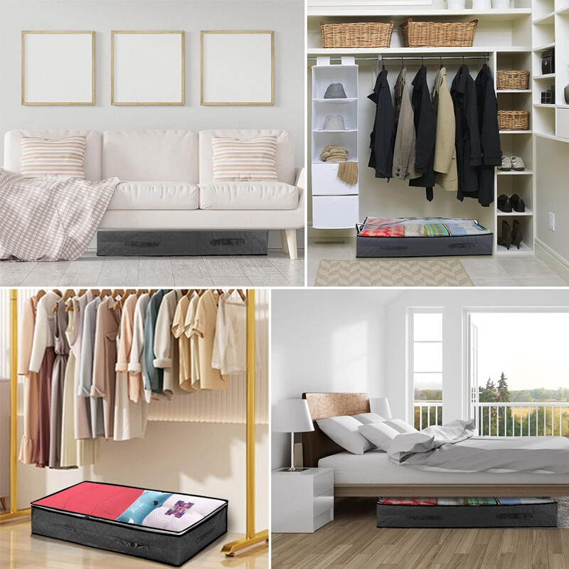 Torba za pohranu ispod kreveta 90L velika kutija za pohranu ispod kreveta s patentnim zatvaračem Organizator vrećica za odjeću Poplun Pokrivač Netkani