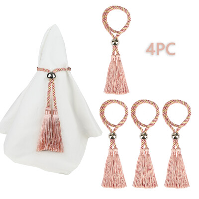 4 bucăți mărgele inele pentru șervețele lucrate manual cu ciucuri cataramă pentru adunări de familie Accesorii pentru decorarea mesei pentru petrecerea de nuntă 2024