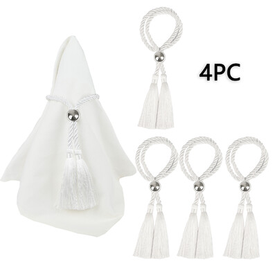 4 bucăți mărgele inele pentru șervețele lucrate manual cu ciucuri cataramă pentru adunări de familie Accesorii pentru decorarea mesei pentru petrecerea de nuntă 2024