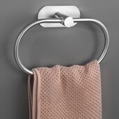 1 gab. Nerūsējošā tērauda dvieļu gredzens Vannas istaba Vannas istaba Virtuve Bez perforācijas pakaramais bez nagiem bez ovāla glabāšanas statīvs