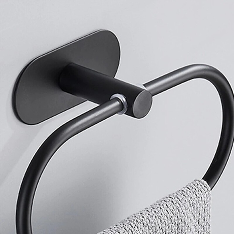 1 gab. Nerūsējošā tērauda dvieļu gredzens Vannas istaba Vannas istaba Virtuve Bez perforācijas pakaramais bez nagiem bez ovāla glabāšanas statīvs