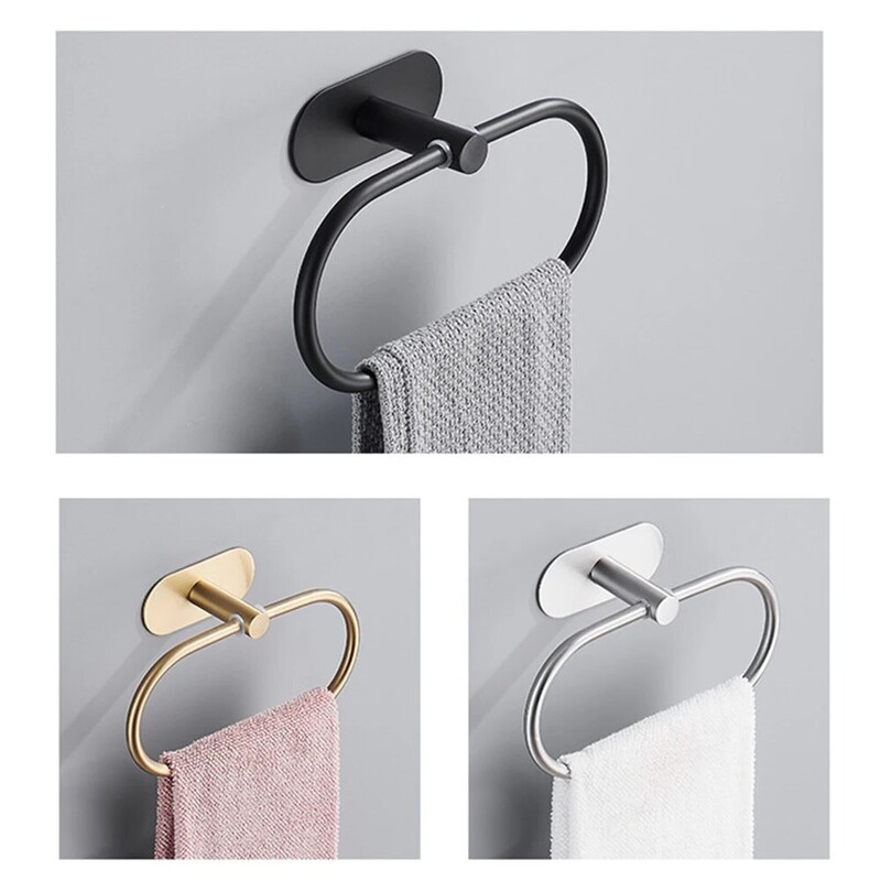 1 gab. Nerūsējošā tērauda dvieļu gredzens Vannas istaba Vannas istaba Virtuve Bez perforācijas pakaramais bez nagiem bez ovāla glabāšanas statīvs