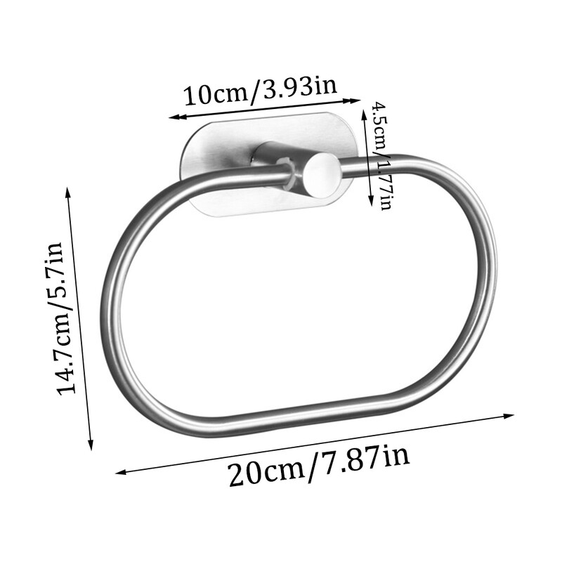 1 gab. Nerūsējošā tērauda dvieļu gredzens Vannas istaba Vannas istaba Virtuve Bez perforācijas pakaramais bez nagiem bez ovāla glabāšanas statīvs