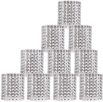 10PCS Prstenovi za salvete Zlatni prstenovi za salvete s dijamantima Držač za salvete u rasutom stanju za svadbene večere Dekoracije stolova