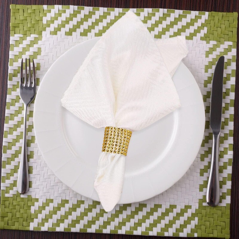 10PCS Prstenovi za salvete Zlatni prstenovi za salvete s dijamantima Držač za salvete u rasutom stanju za svadbene večere Dekoracije stolova