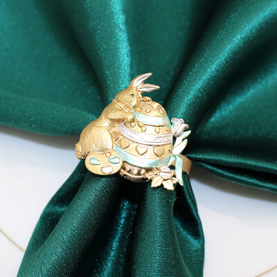 6Pcs Uskrsni prstenovi za salvete Zec Držač za salvete Metalne kopče za salvete za vjenčanje Blagdan Baby Shower Uskrsna zabava Dekoracija stola