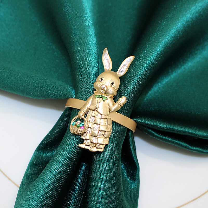 6Pcs Uskrsni prstenovi za salvete Zec Držač za salvete Metalne kopče za salvete za vjenčanje Blagdan Baby Shower Uskrsna zabava Dekoracija stola