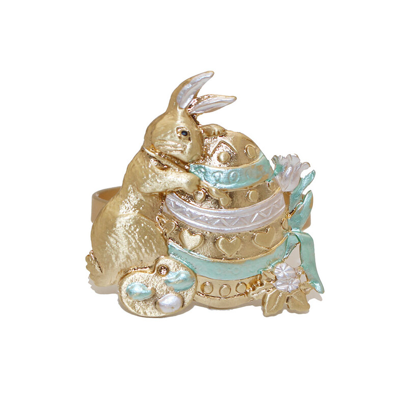 6Pcs Uskrsni prstenovi za salvete Zec Držač za salvete Metalne kopče za salvete za vjenčanje Blagdan Baby Shower Uskrsna zabava Dekoracija stola