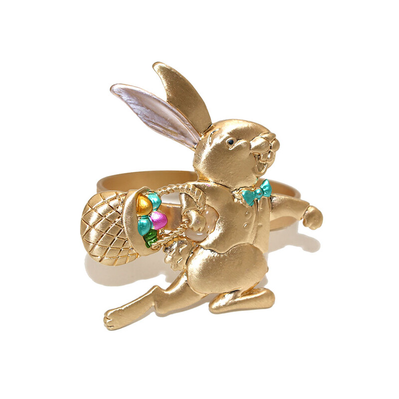 6Pcs Uskrsni prstenovi za salvete Zec Držač za salvete Metalne kopče za salvete za vjenčanje Blagdan Baby Shower Uskrsna zabava Dekoracija stola