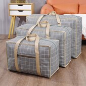 Голяма чанта за багаж Тъкана чанта с голям капацитет Многофункционална чанта за опаковане на багаж Органайзер за дрехи с цип Преносими чанти за преместване