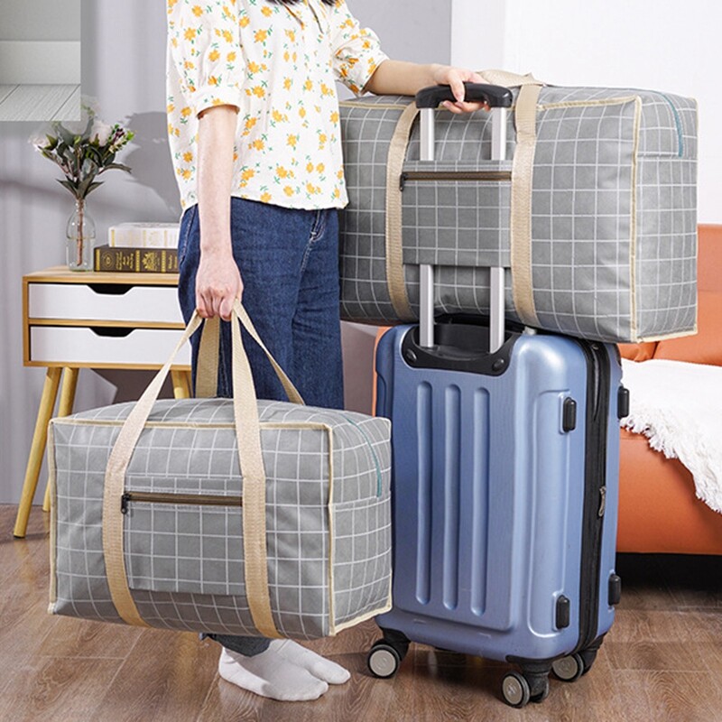 Голяма чанта за багаж Тъкана чанта с голям капацитет Многофункционална чанта за опаковане на багаж Органайзер за дрехи с цип Преносими чанти за преместване