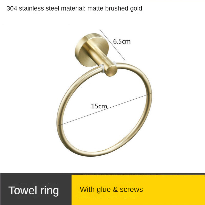 Prsten za ručnike od brušenog zlata od nehrđajućeg čelika 304 Kupaonski pribor Zidni prsten za ručnike od poliranog nehrđajućeg čelika