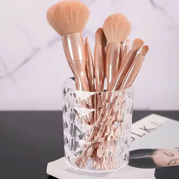 1PC Cosmetic Storage Dustproof Brush Makeup Storage Bucket Cosmetic Brush Holder Cup Διαφανής θήκη για στυλό για μπουντουάρ