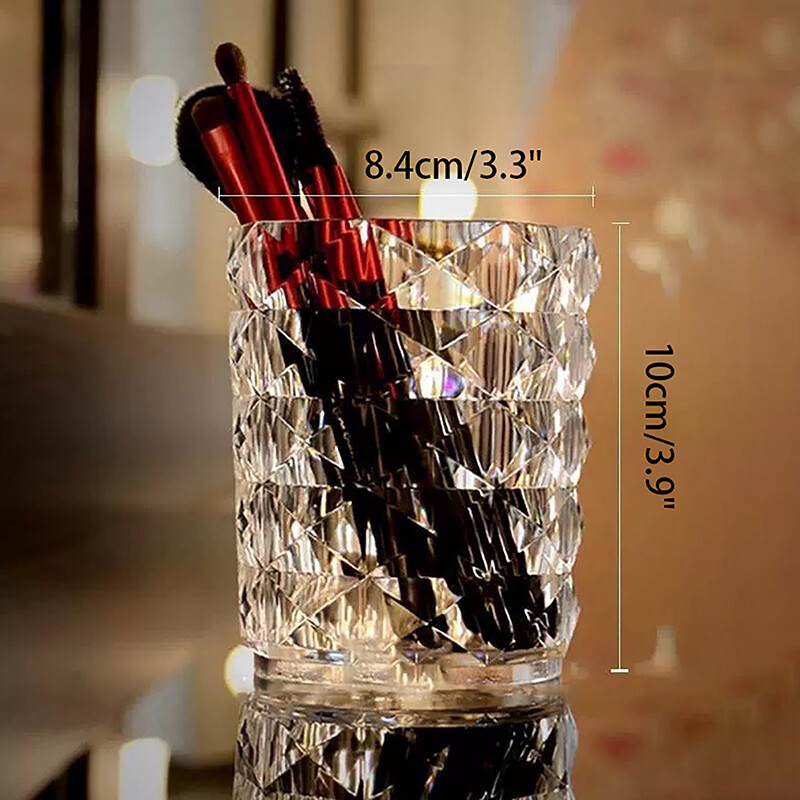 1vnt kosmetikos laikiklis, dulkėms atsparus makiažo šepetėlio laikiklis, kosmetikos šepetėlio laikiklio puodelis, skaidrus rašiklio laikiklis tualetiniam stalui