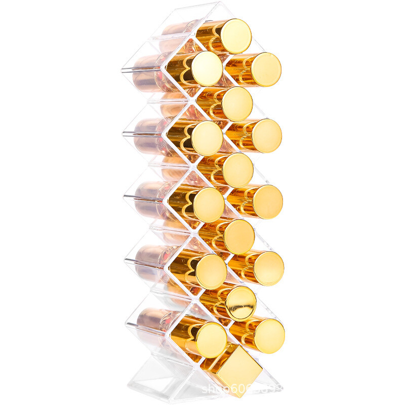 10/16 Grids kozmetikai rúzs ékszerdoboz smink ecsetek tartó rúzs tároló doboz akril smink szervező tároló tok