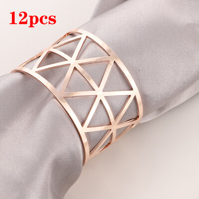 3/6/12Pcs Златен Сребърен пръстен за салфетки Кухи хартиени катарами за салфетки Поставка за салфетки Рожден ден Сватба Коледно парти Декорация Маса за вечеря