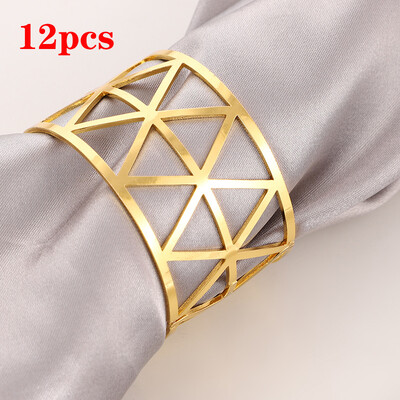 3/6/12Pcs Златен Сребърен пръстен за салфетки Кухи хартиени катарами за салфетки Поставка за салфетки Рожден ден Сватба Коледно парти Декорация Маса за вечеря