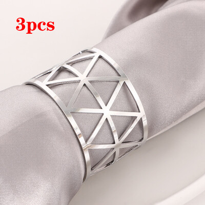 3/6/12Pcs Златен Сребърен пръстен за салфетки Кухи хартиени катарами за салфетки Поставка за салфетки Рожден ден Сватба Коледно парти Декорация Маса за вечеря