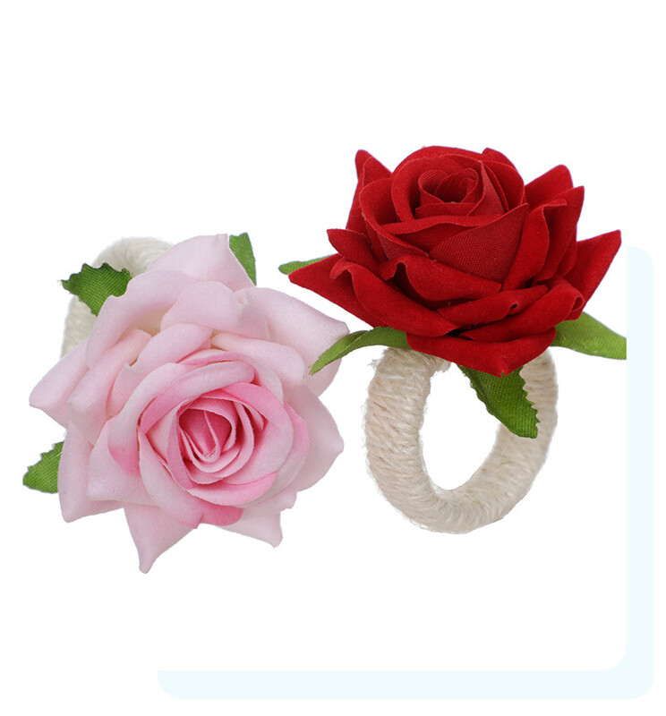 6 komada umjetni cvijet ruže prsten za salvete kopča držači prstena maramice za dom restoran vjenčanje Valentinovo dekoracija stola