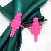 6kom Božićni prstenovi za salvete Orašar Držači za salvete Ružičasti vojnik za božićno vjenčanje Birde Tuš Večera Dekoracija stola