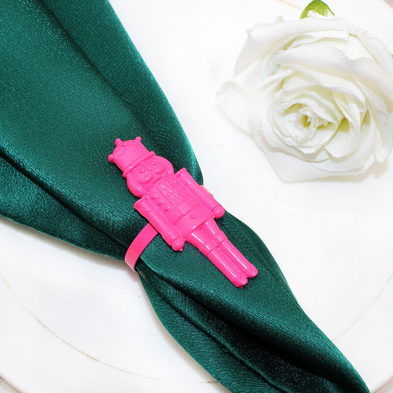 6kom Božićni prstenovi za salvete Orašar Držači za salvete Ružičasti vojnik za božićno vjenčanje Birde Tuš Večera Dekoracija stola