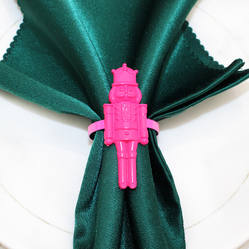 6kom Božićni prstenovi za salvete Orašar Držači za salvete Ružičasti vojnik za božićno vjenčanje Birde Tuš Večera Dekoracija stola