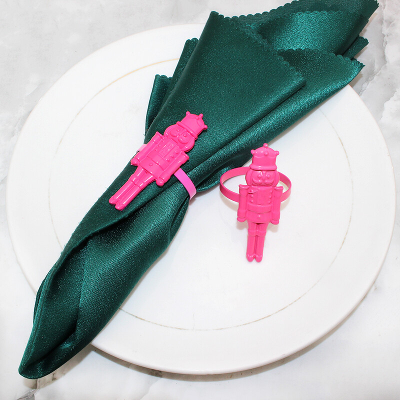 6kom Božićni prstenovi za salvete Orašar Držači za salvete Ružičasti vojnik za božićno vjenčanje Birde Tuš Večera Dekoracija stola