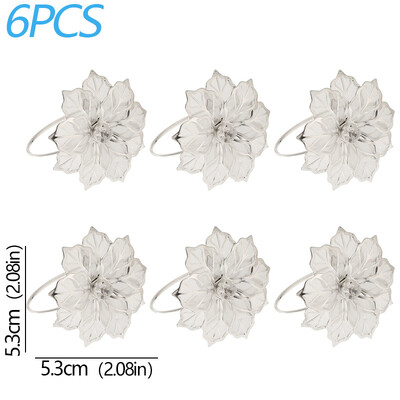 6kom cvjetnih prstenova za salvete šuplje mrežaste latice legure metalni ručnik stol za večeru latice za blagovanje salvete za vjenčanje dekor stola