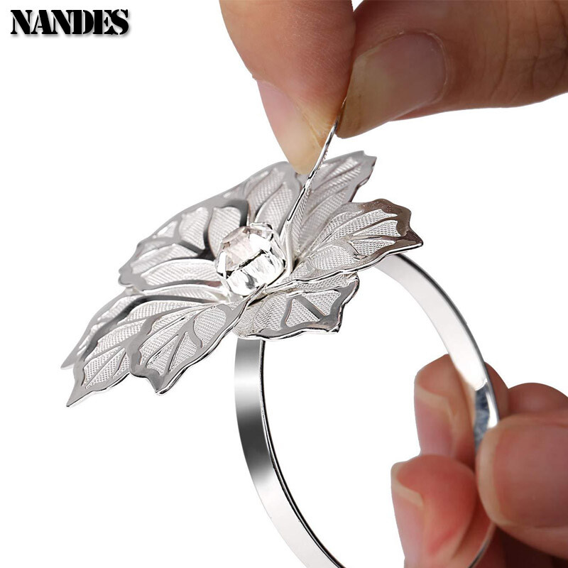 6kom cvjetnih prstenova za salvete šuplje mrežaste latice legure metalni ručnik stol za večeru latice za blagovanje salvete za vjenčanje dekor stola