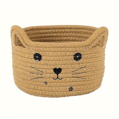 Puuvillast kootud kassi näokorvid kontori- ja kodukorralduse jaoks Lauatarvikud Ühiselamu magamistoa elutoa korraldaja