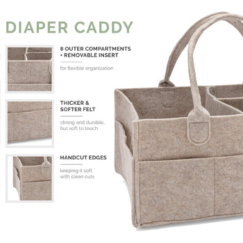 Diaper Caddy - Κάδος αποθήκευσης νηπιαγωγείου και οργάνωση αυτοκινήτου για πάνες και μωρομάντηλα