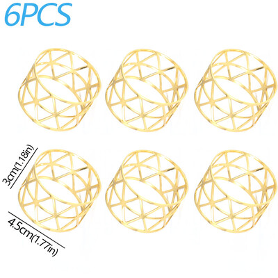 6PCS Držač prstenova za salvete s izdubljenim trokutastim držačem za prstenove za salvete za vjenčanje, banket, večeru, ukrase za stol za večeru