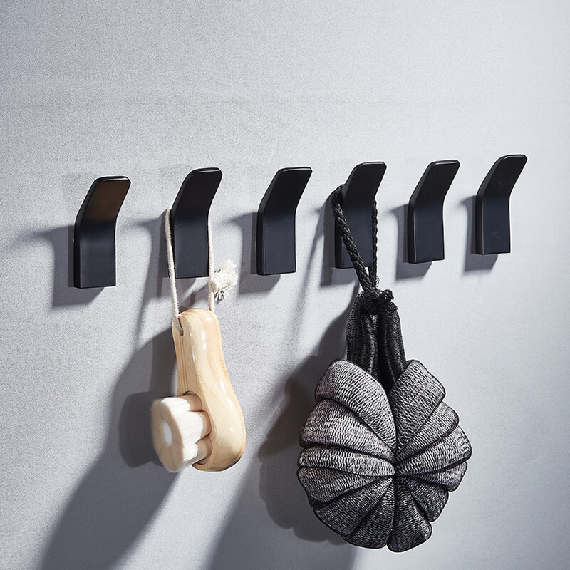 Kukice za ogrtače bez probijanja Crna kupaonska kuka za ručnike Zidna dekoracija Kukice za kapute Stalak Vješalice za odjeću Aluminij SP720