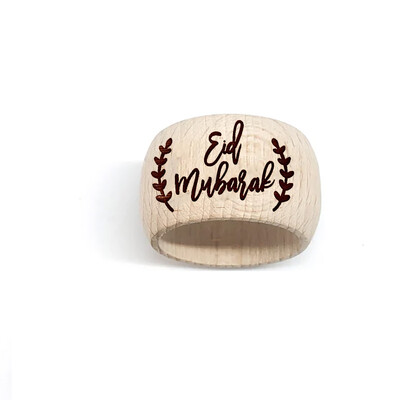 Eid Ramadan Mubarak puidust salvrätikusõrmus al-Fitr moslem islami kareem iftar suhoor maalähedane talumaja kodu lauakaunistuse kingitus